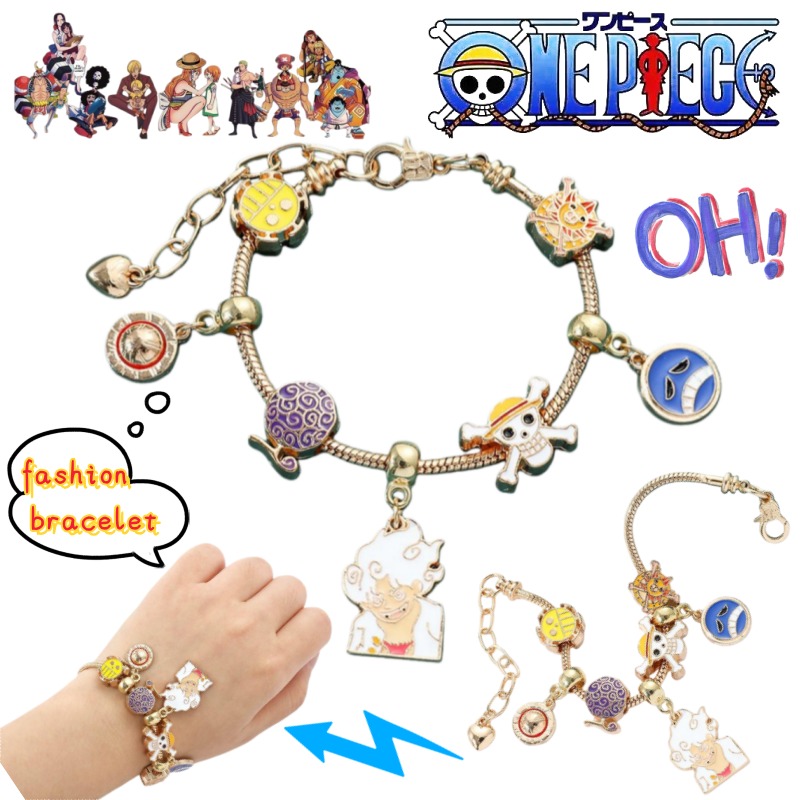 Anime Cosplay Merchandise - ワンピース モンキー・D・ルフィ サンジ アニメグッズ パーソナライズされたクリエイティブブレスレット カップル用多用途ブレスレット