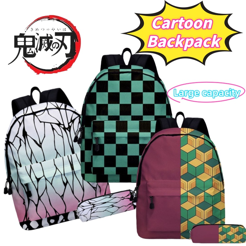 Anime Merchandise Bag - 鬼滅の刃 胡蝶しのぶ 竈門炭治郎 我妻善逸 学生用軽量バックパック おしゃれ