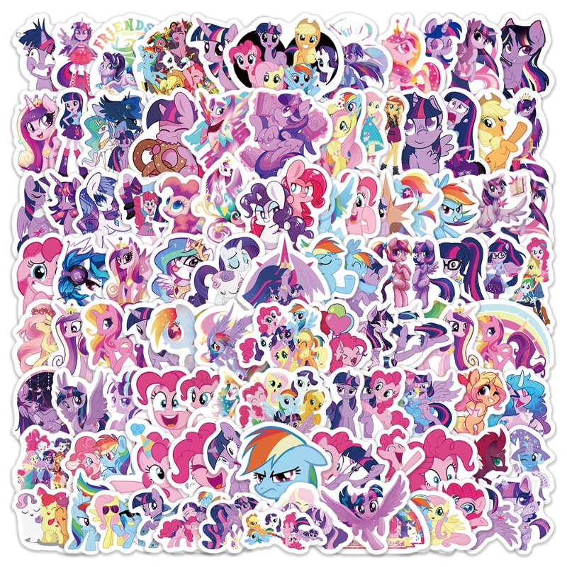Anime Merchandise - 100 個漫画マイリトルポニートワイライトスパークルパターンステッカーアニメ商品かわいい装飾小さなギフト