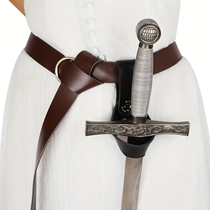 Cosplay Prop Sword - バイキングレトロレザーコスプレベルト（剣ケース付き）プロ貴族ハロウィンコスチュームアクセサリー中世LARPロールプレイング小道具