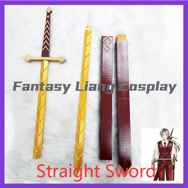 Cosplay Prop Sword - ゲームリンバスカンパニールシオコスプレ小道具ストレートソード鞘付きロールプレイソードハロウィンカーニバルパーティー男性女性用