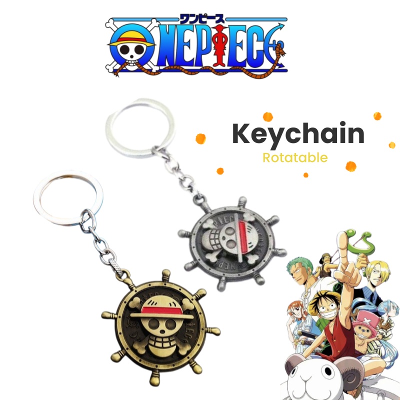 アニメグッズ ワンピース ルフィロゴ 回転式合金キーホルダー - Anime Merchandise Logo のレビューと価格